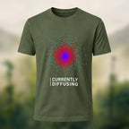 DTG Currently Diffusing Print Casual Soft Cotton T-Shirt Olive Green