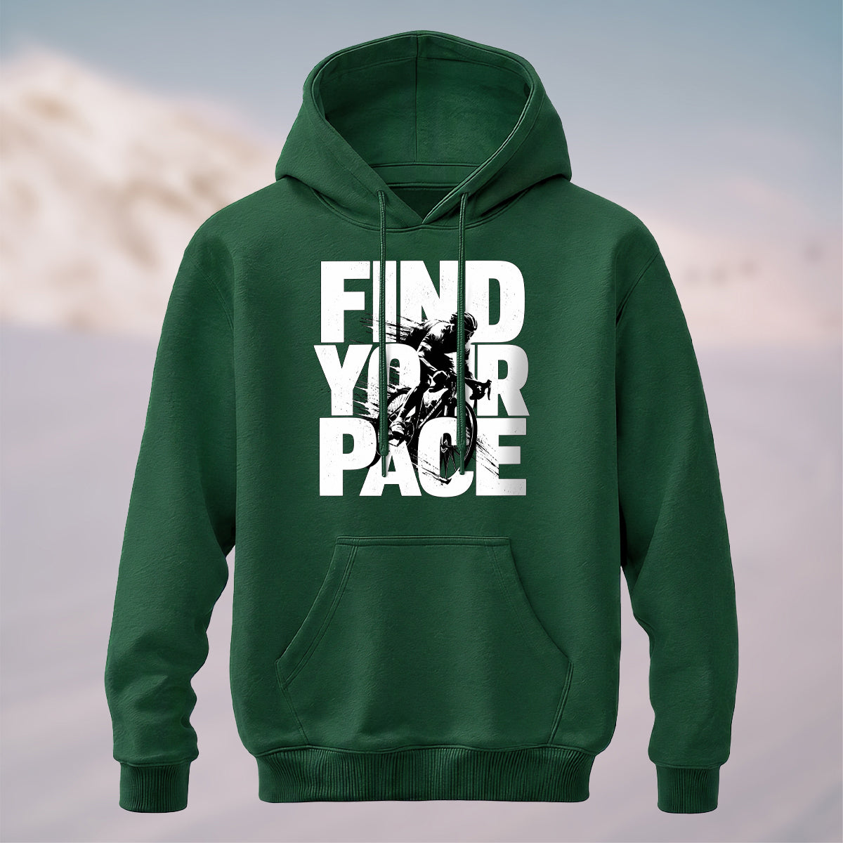 Cotton Made Dynamic Minimal Cycling Hoodie Dark Green
