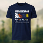 DTG Sediment Load Print Casual Soft Cotton T-Shirt Navy