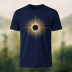DTG Mystical Solar Ray Print Premium Cotton T-Shirt Navy