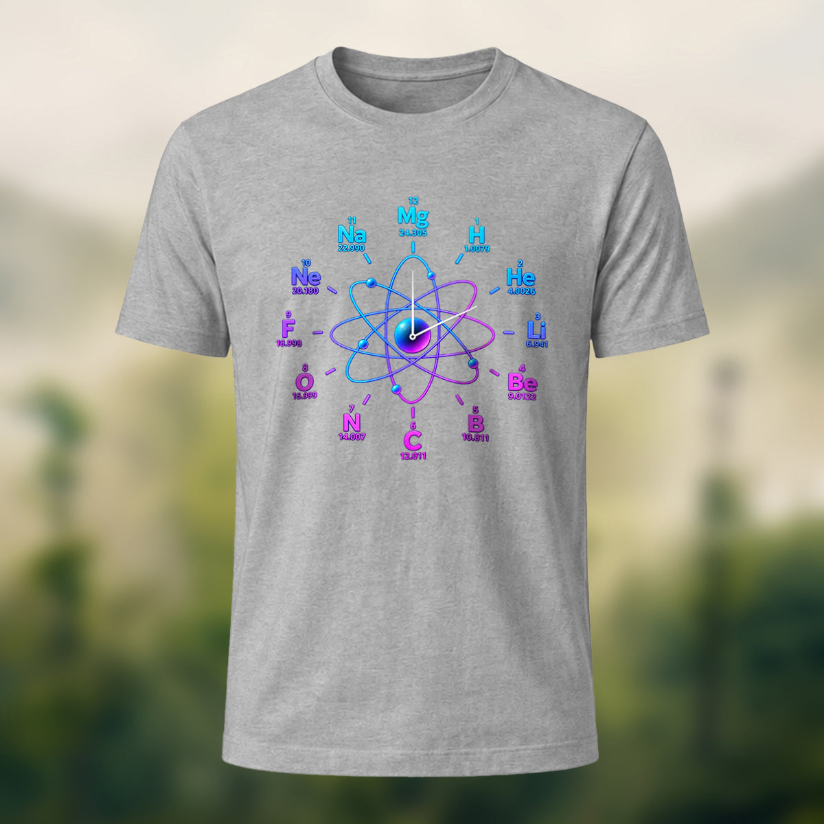 Creative Element Clock Premium Cotton T-Shirt Heather Grey