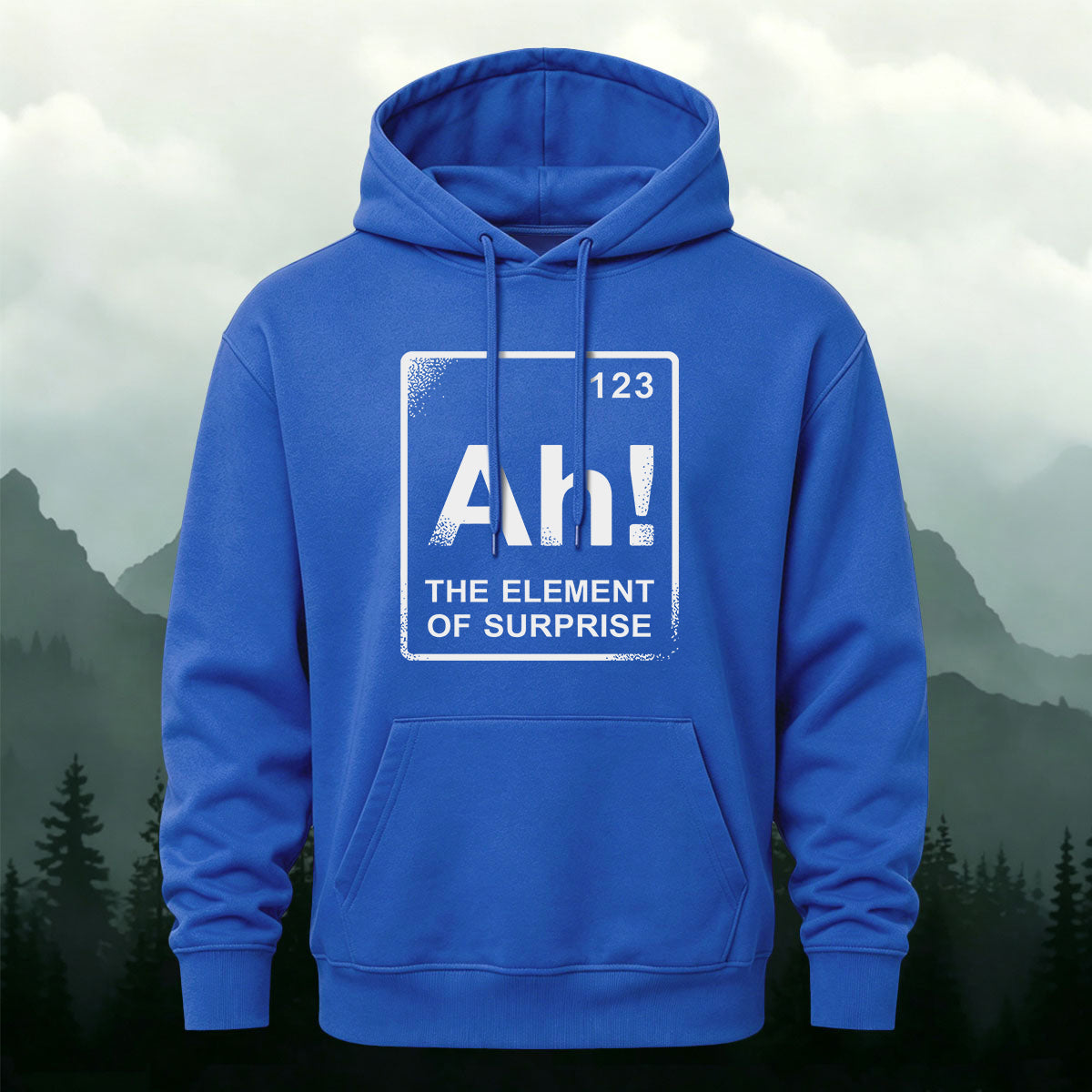 Cotton Made The Element Of Surprise Print Hoodie Blue