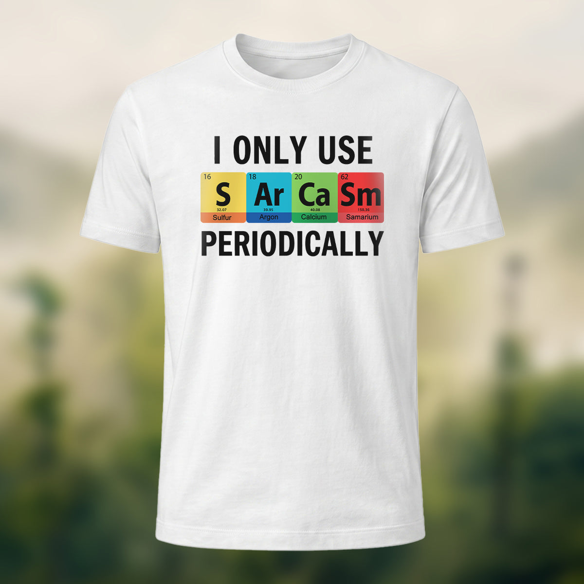 Chemical Element Print Casual Cotton T-Shirt White