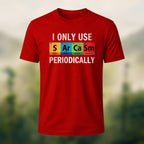 Chemical Element Print Casual Cotton T-Shirt Red