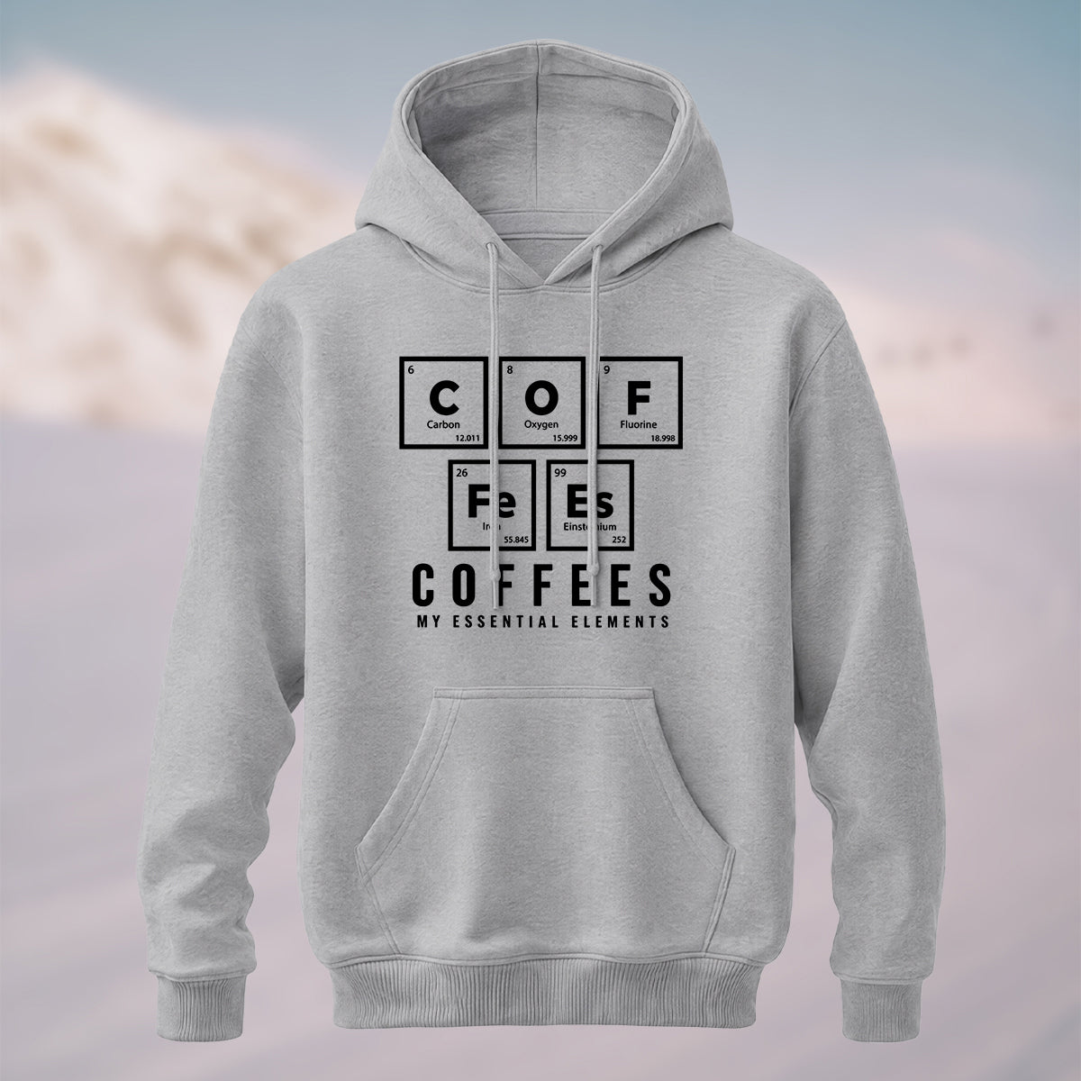 Cotton Made Chemistry Coffee Pun Hoodie Heather Grey