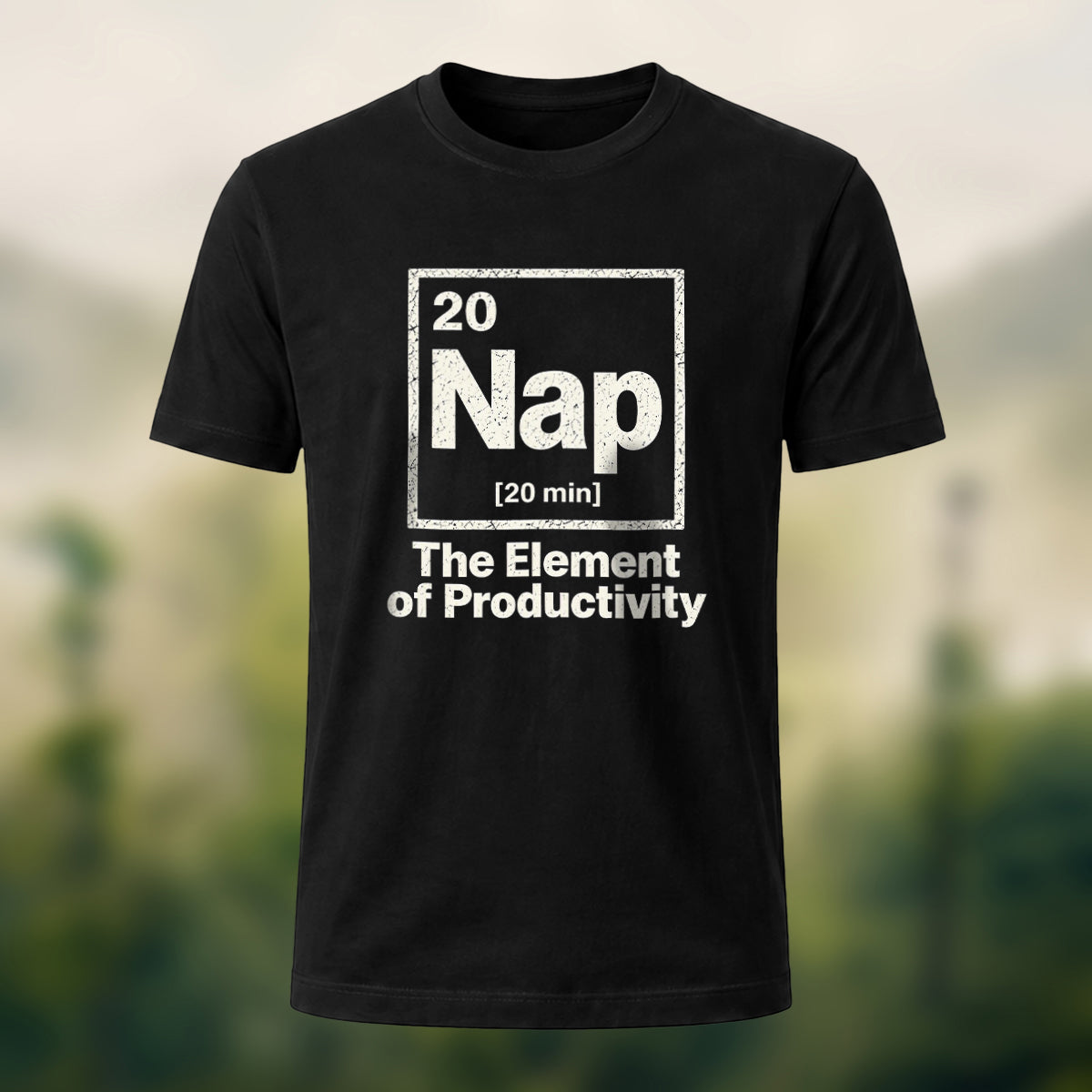 Minimal Nap Element Premium Cotton T-Shirt Black