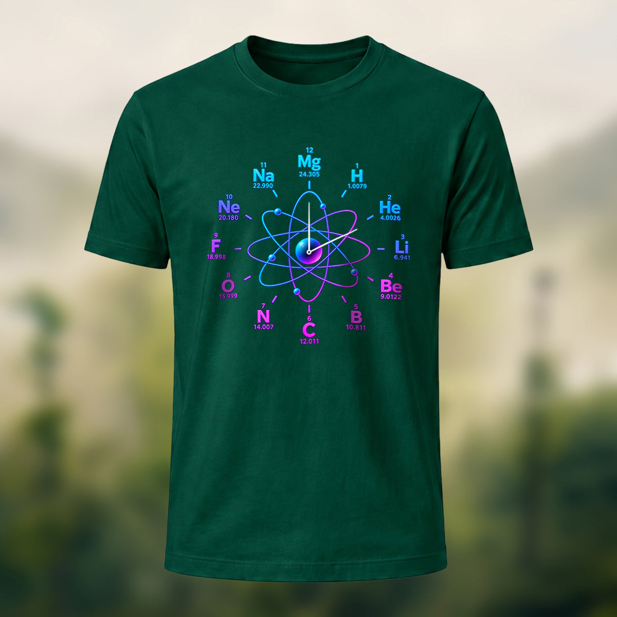 Creative Element Clock Premium Cotton T-Shirt Forest Green