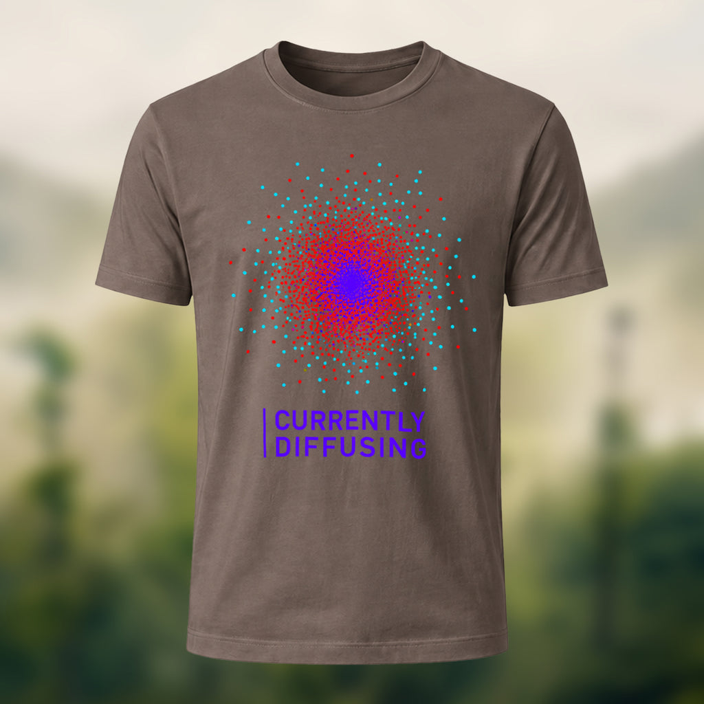 DTG Currently Diffusing Print Casual Soft Cotton T-Shirt Coffee