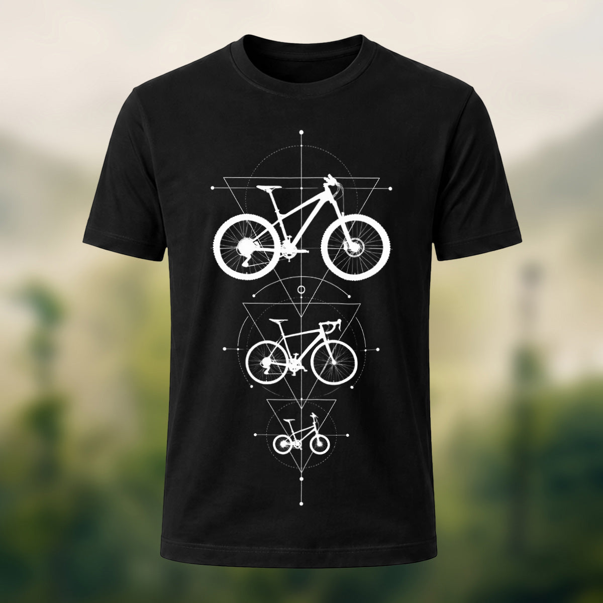 DTG Bicycle Geometry Premium Cotton T-Shirt Black