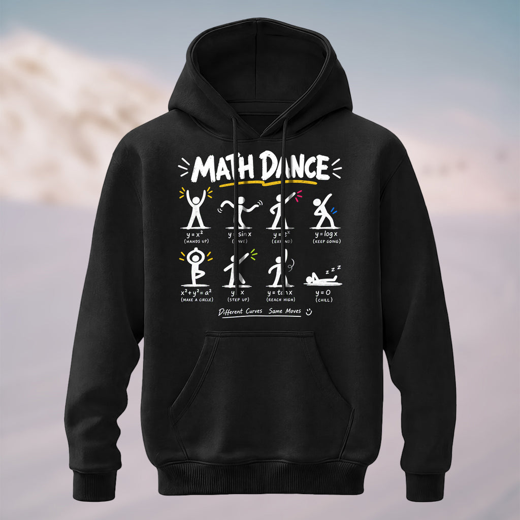 Cotton Made Geeky Math Dance Hoodie Black