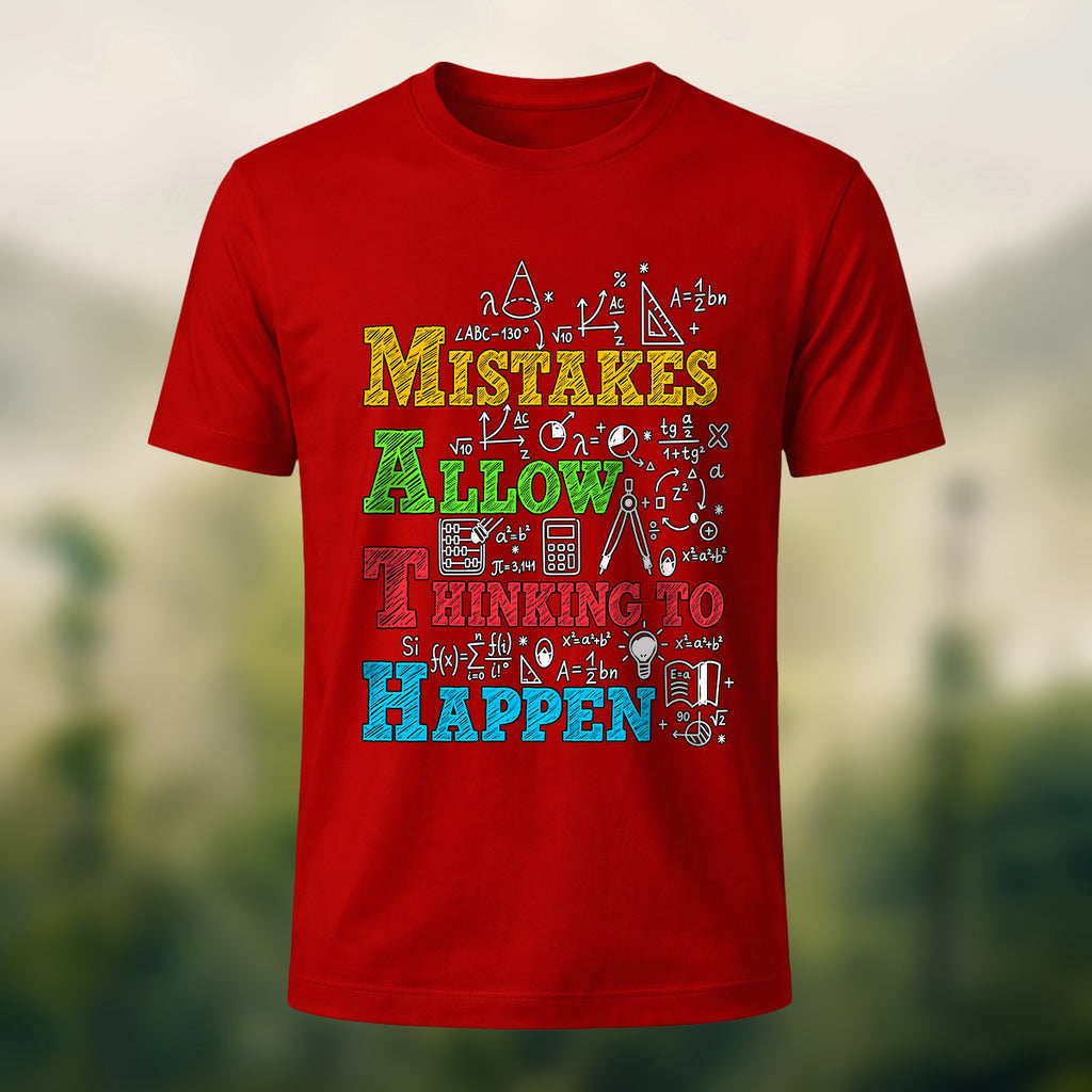 Witty Math Education Combed Cotton T-Shirt Red