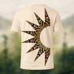 Sacred Sun Print Premium Cotton T-Shirt Beige