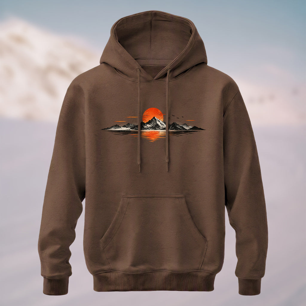 Cotton Made Vintage Sunset Reflection Hoodie Coffee