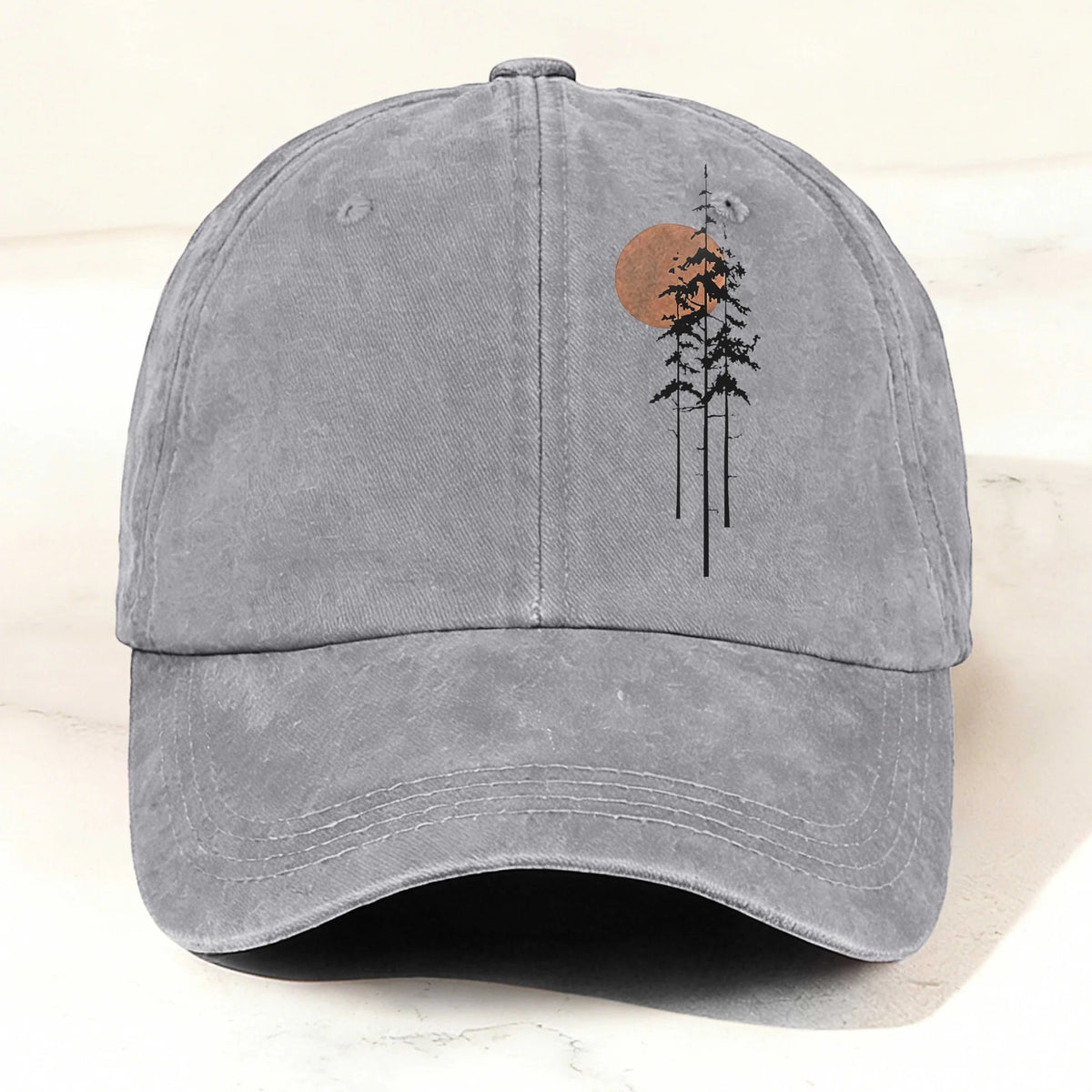Outdoor Forest Washed Cotton Baseball Cap Grey