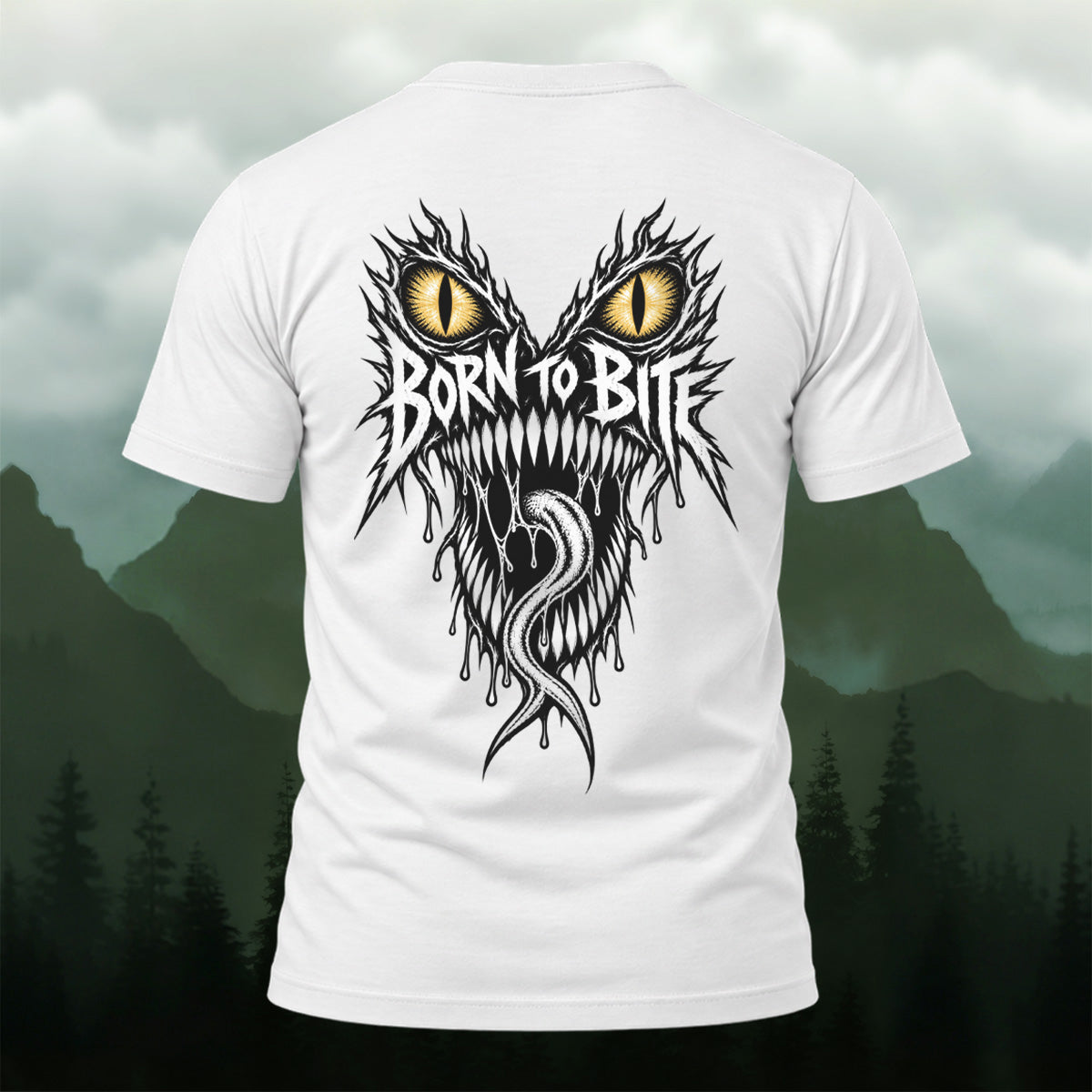 Dark Fierce Beast Combed Cotton T-Shirt White
