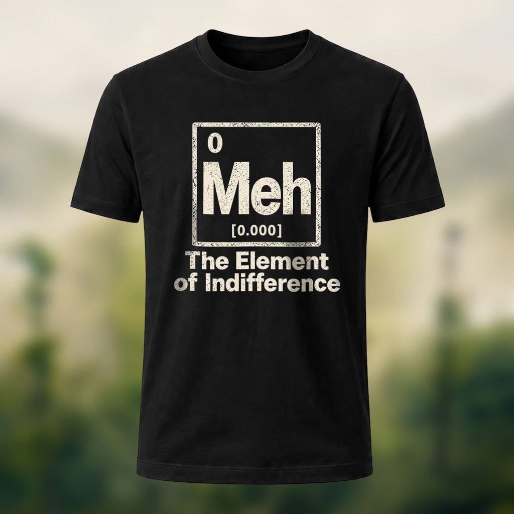 Playful Meh Chemistry Element Soft Cotton T-Shirt Black