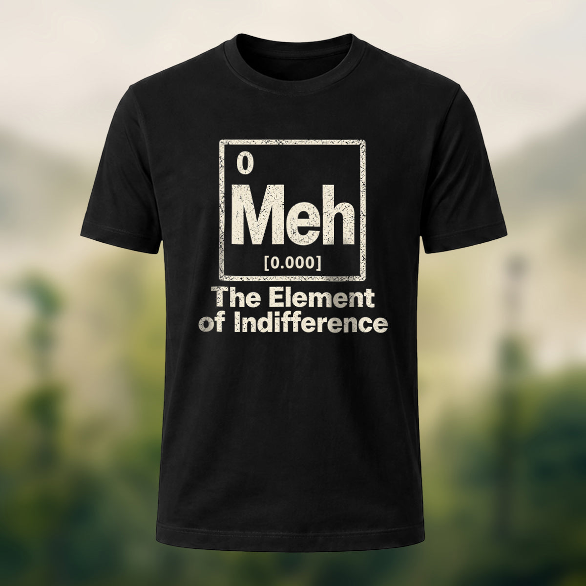 Playful Meh Chemistry Element Soft Cotton T-Shirt Black
