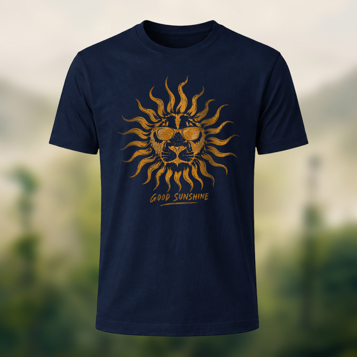 Creative Vintage Lion Premium Cotton T-Shirt Navy