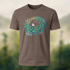Sardine School Print Soft Cotton T-Shirt Coffee