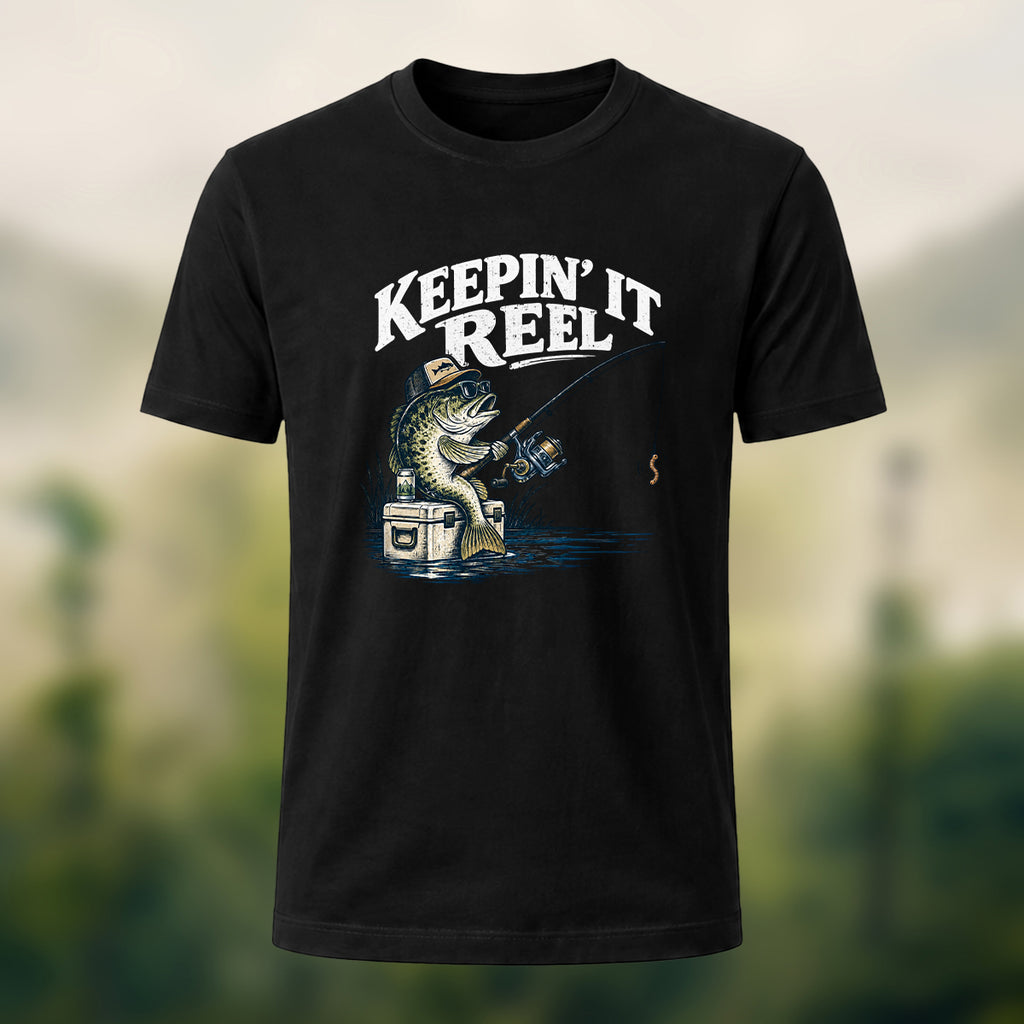 Classic Angler Print Combed Cotton T-Shirt Black