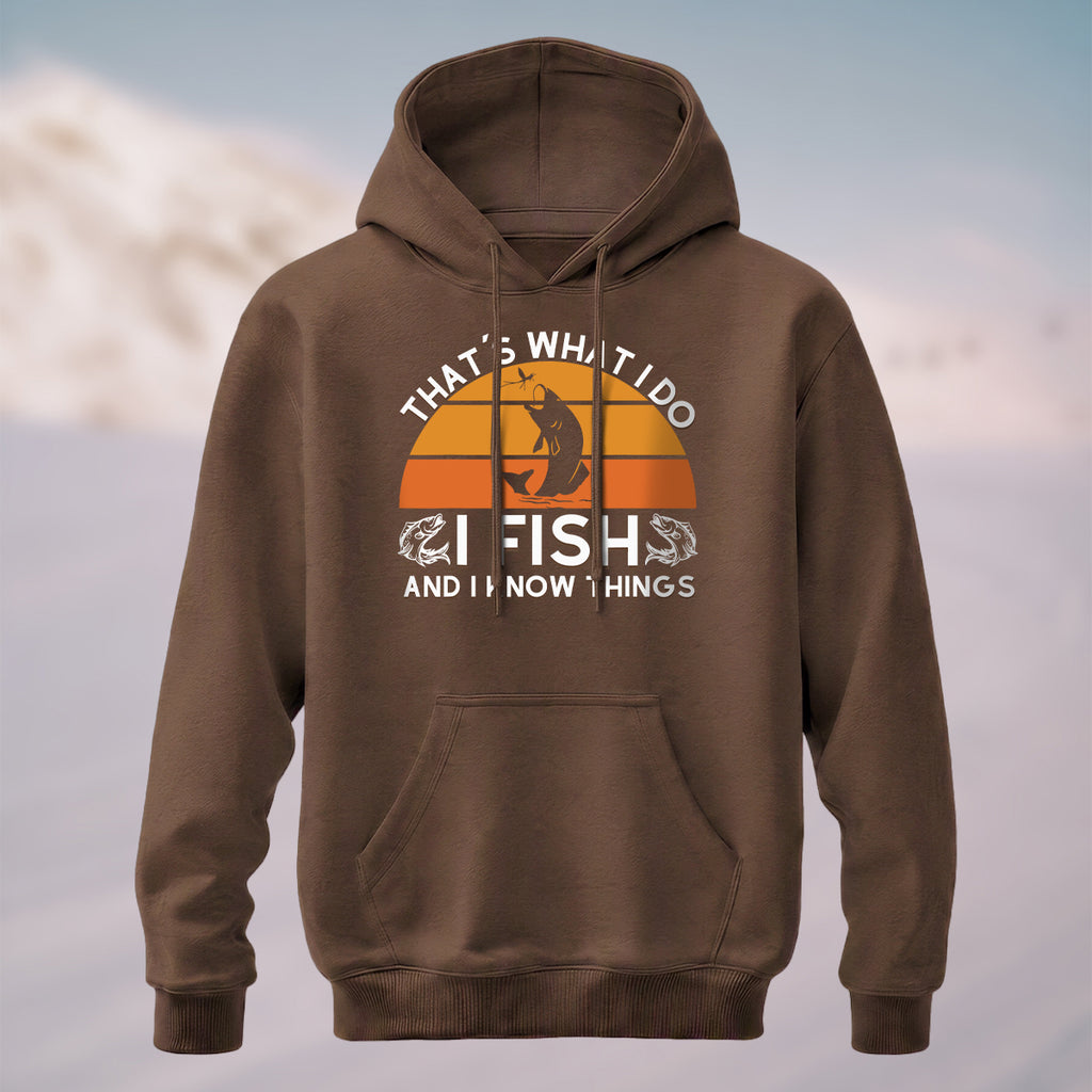 Cotton Made Retro Fishing Quote Hoodie Coffee