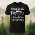 Big Fish in Hand Pattern Daily Cotton T-shirt Black