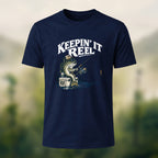 Classic Angler Print Combed Cotton T-Shirt Navy