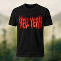 Bold Flame Lettering Combed Cotton T-Shirt Black