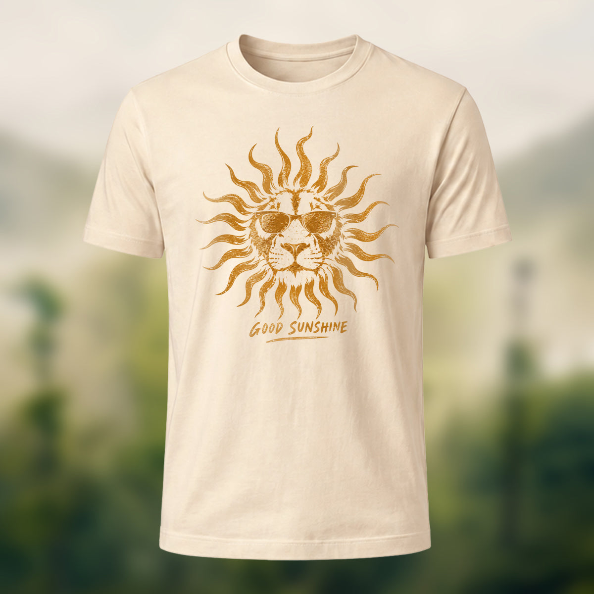 Creative Vintage Lion Premium Cotton T-Shirt Beige
