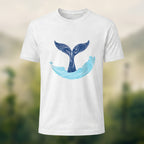 Minimalist Fluid Whale Tail Premium Cotton Tee White