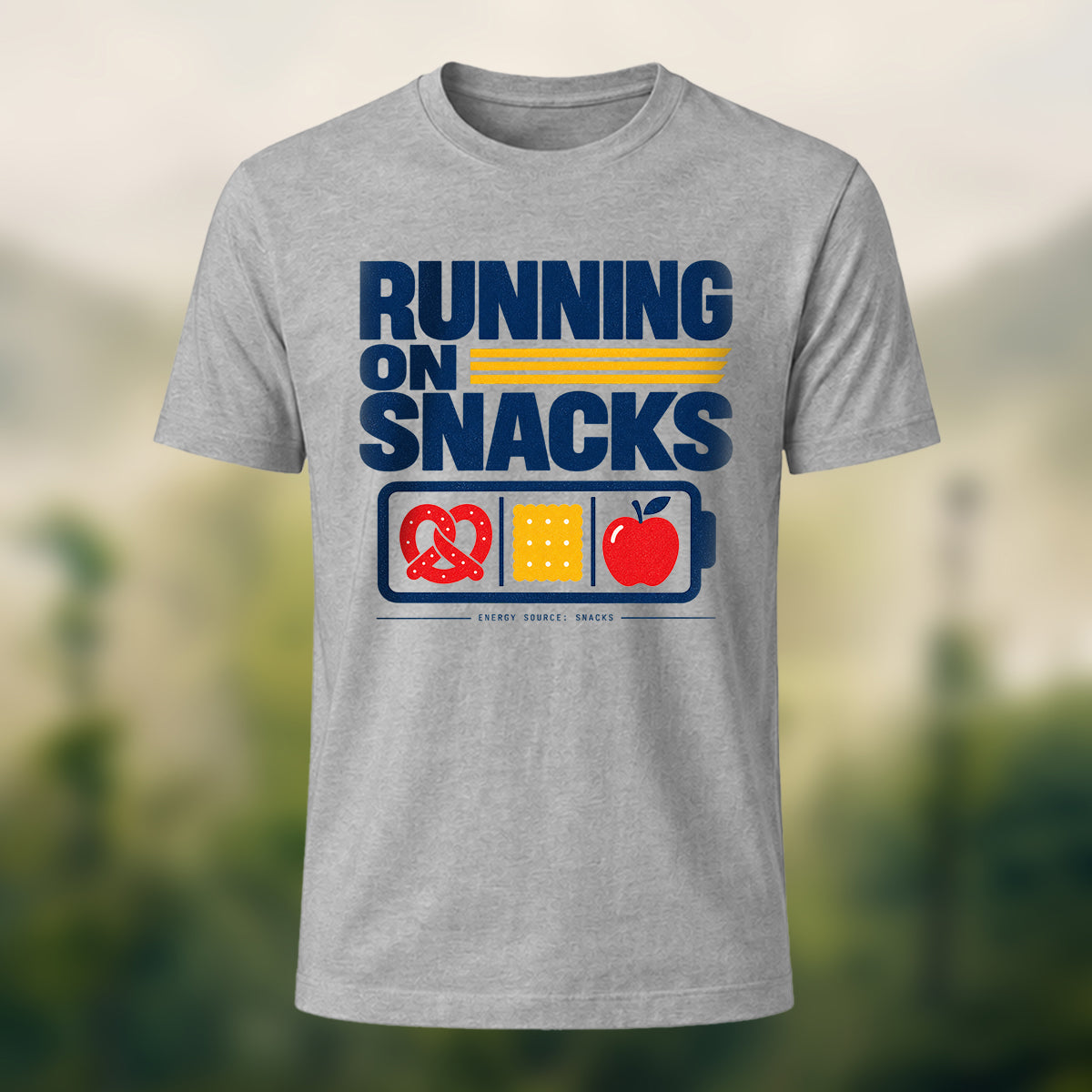 Casual Snack Fuel Soft Cotton T-Shirt Heather Grey