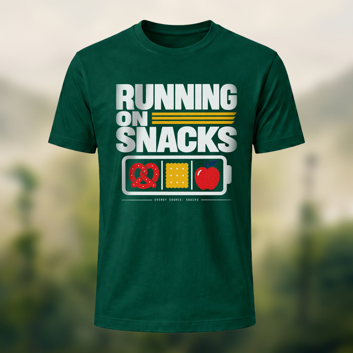 Casual Snack Fuel Soft Cotton T-Shirt Forest Green