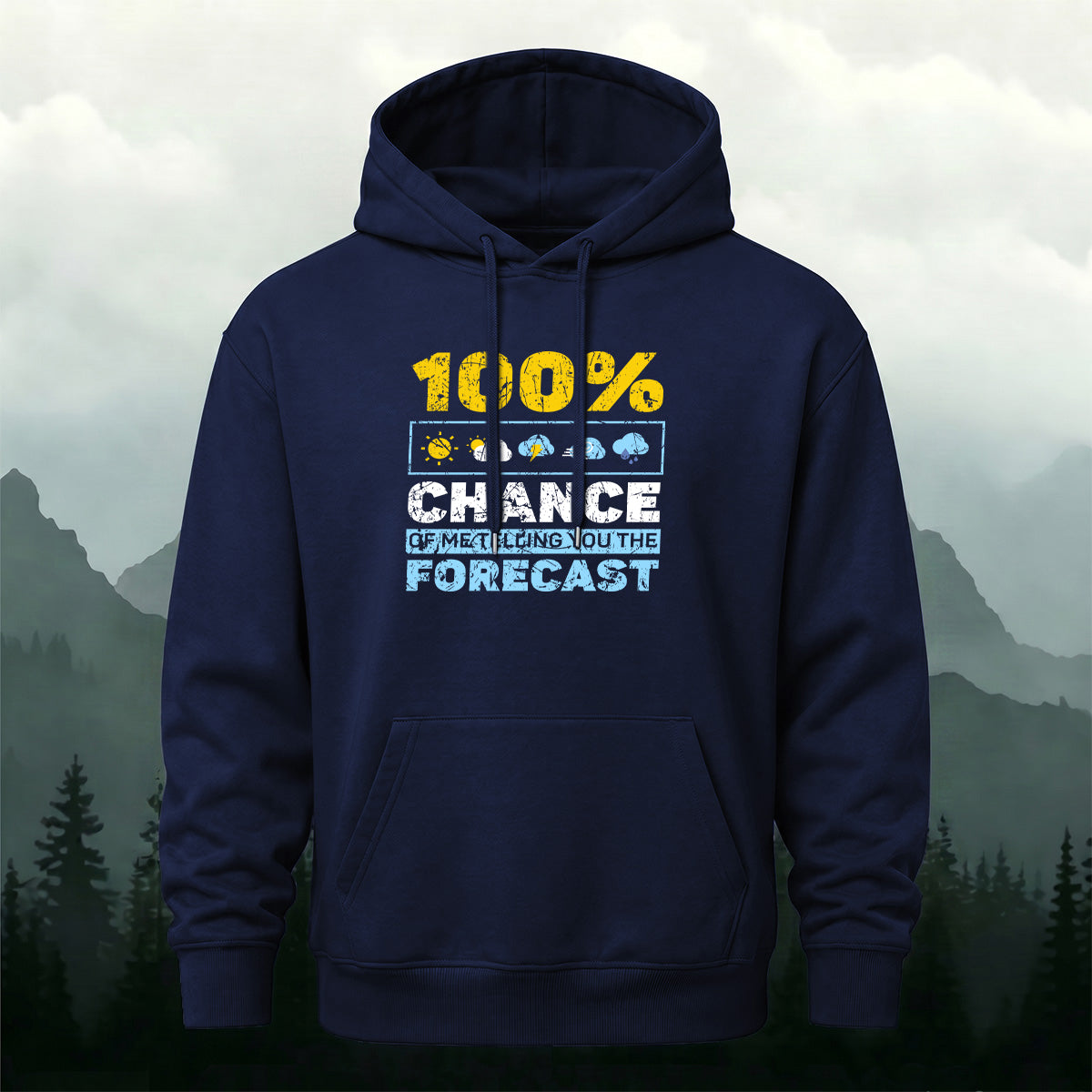 Cotton Made Meteorology Print Hoodie Navy
