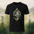Vintage Wilderness Mountain Badge Cotton T-Shirt Black
