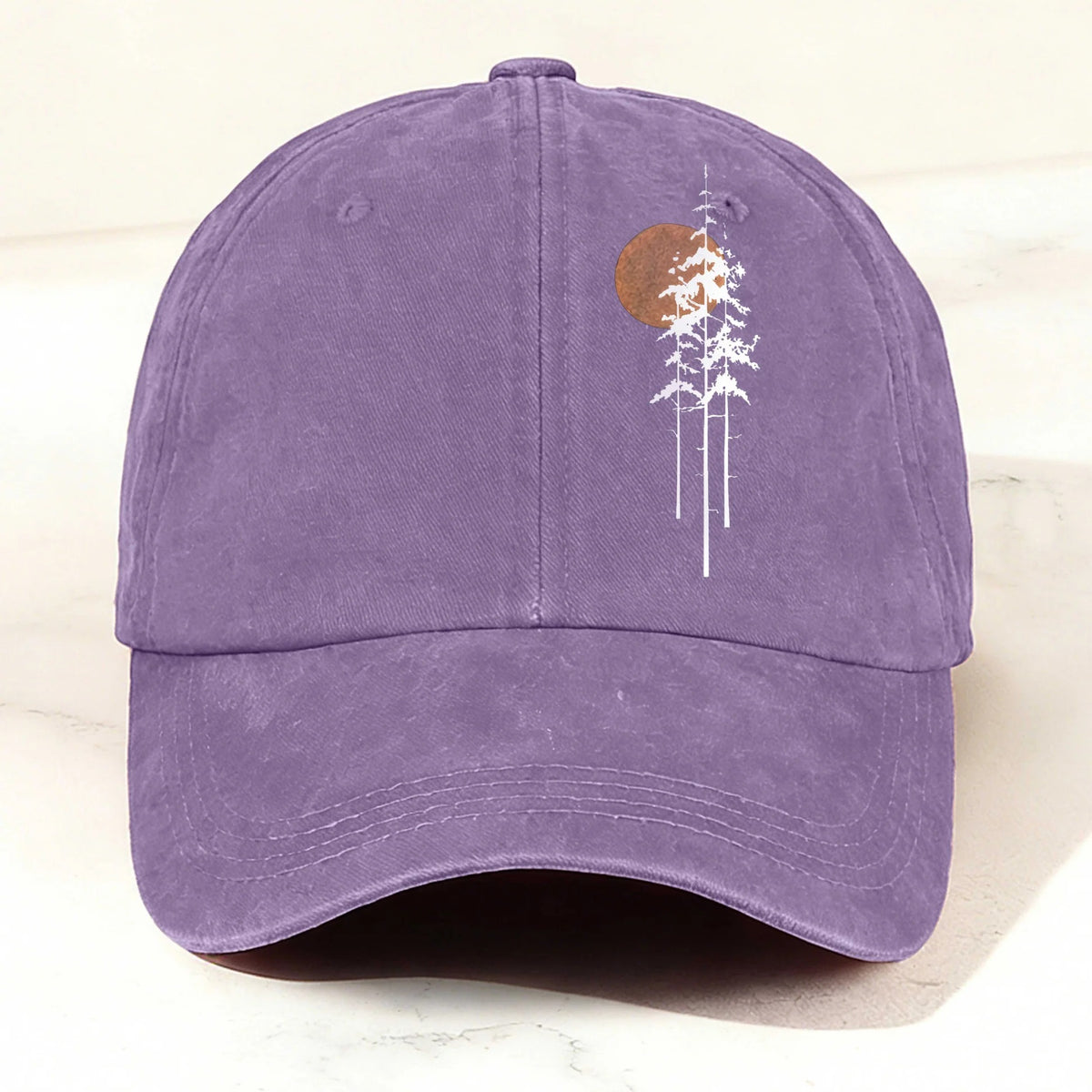 Outdoor Forest Washed Cotton Baseball Cap Purple