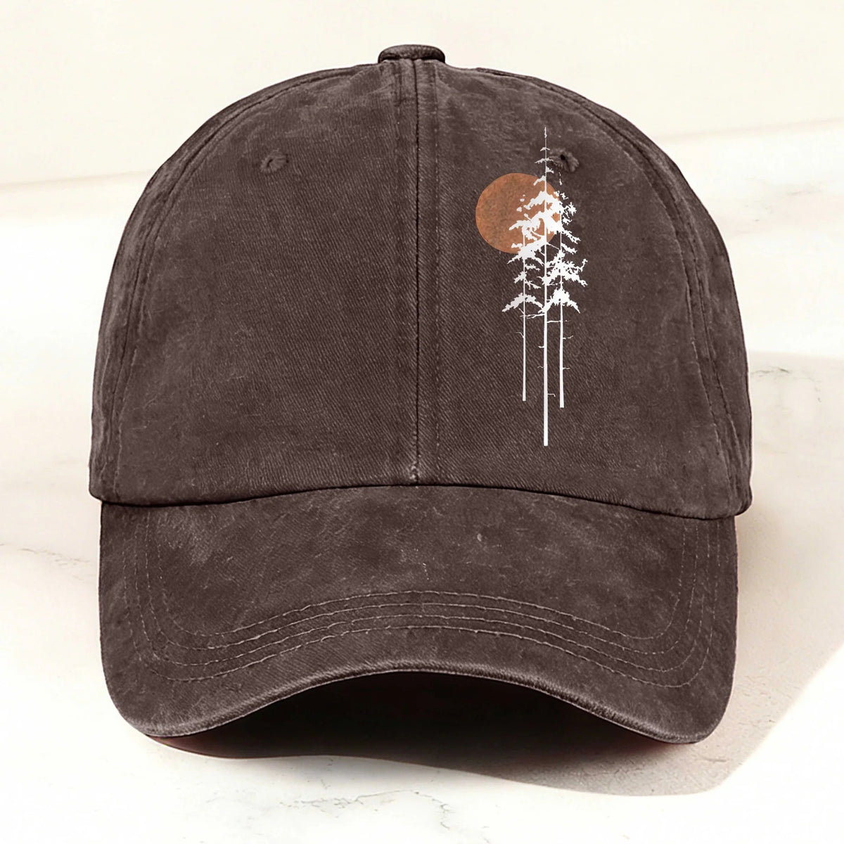 Outdoor Forest Washed Cotton Baseball Cap Brown