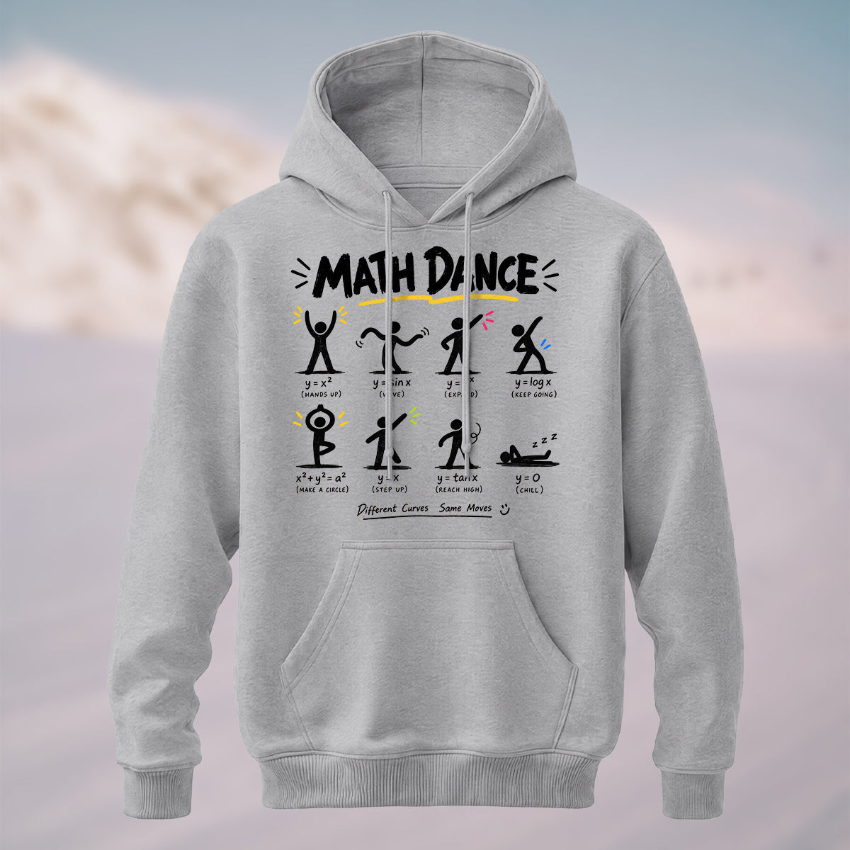 Cotton Made Geeky Math Dance Hoodie Heather Grey