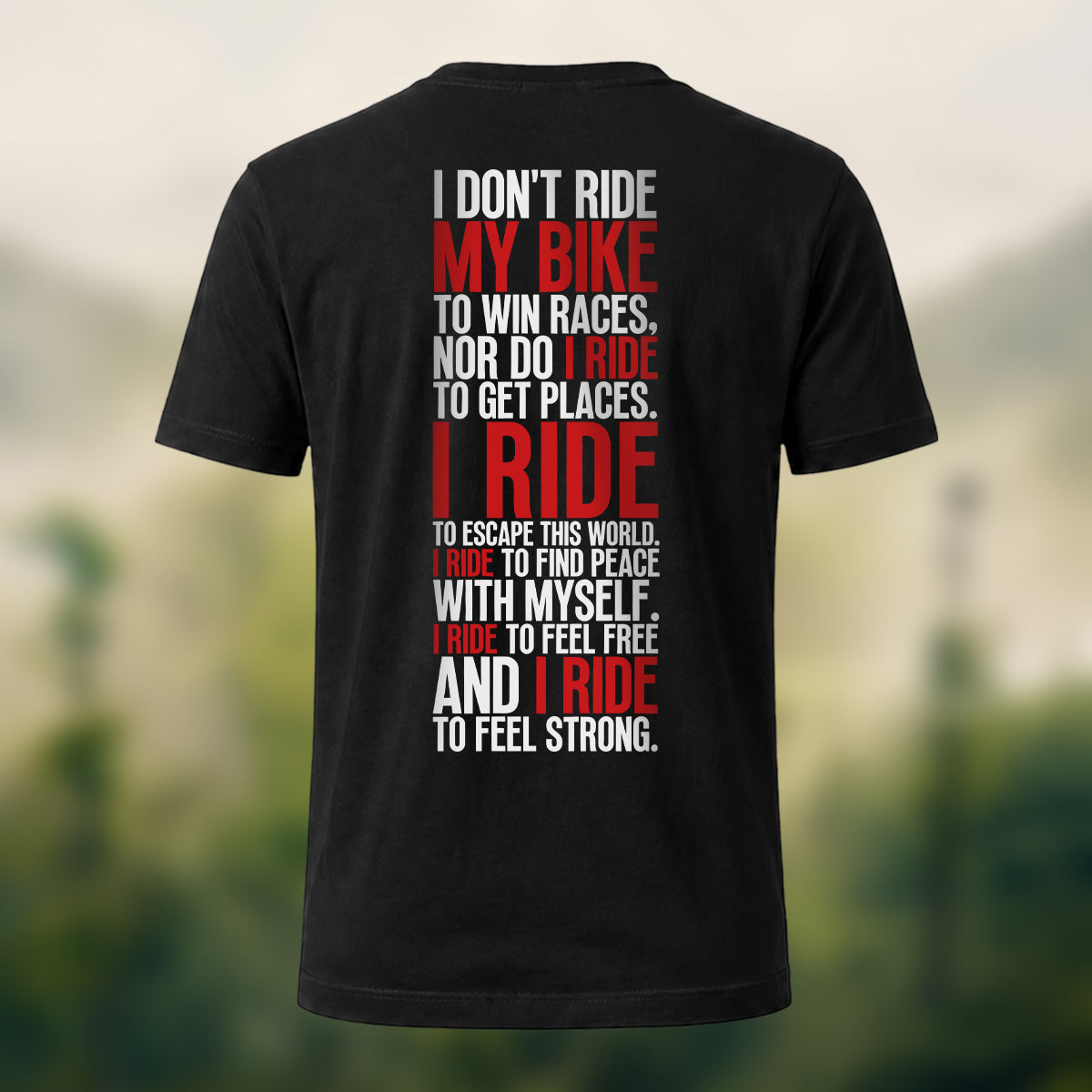 Cycling Spirit Printed Casual Cotton T-Shirt Black