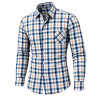 Retro Plaid Soft Cotton Button-Down Shirt 03