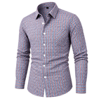 Retro Plaid Soft Cotton Button-Down Shirt 06