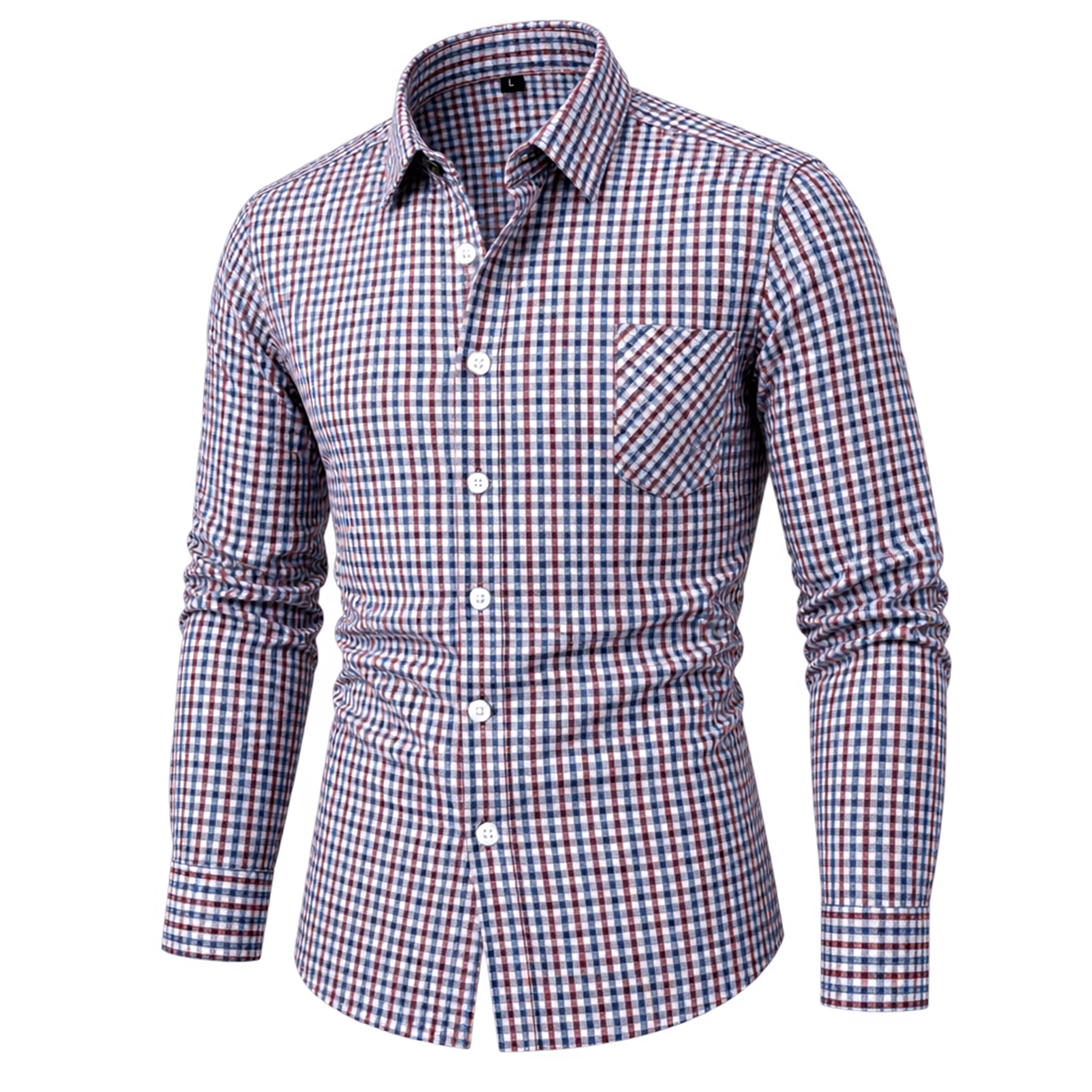 Retro Plaid Soft Cotton Button-Down Shirt 06