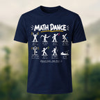 Humorous Math Dance Combed Cotton T-Shirt Navy