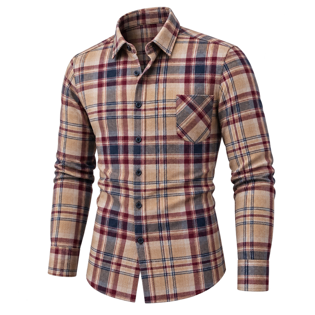 Vintage Brushed Plaid Pure Cotton Shirt 09