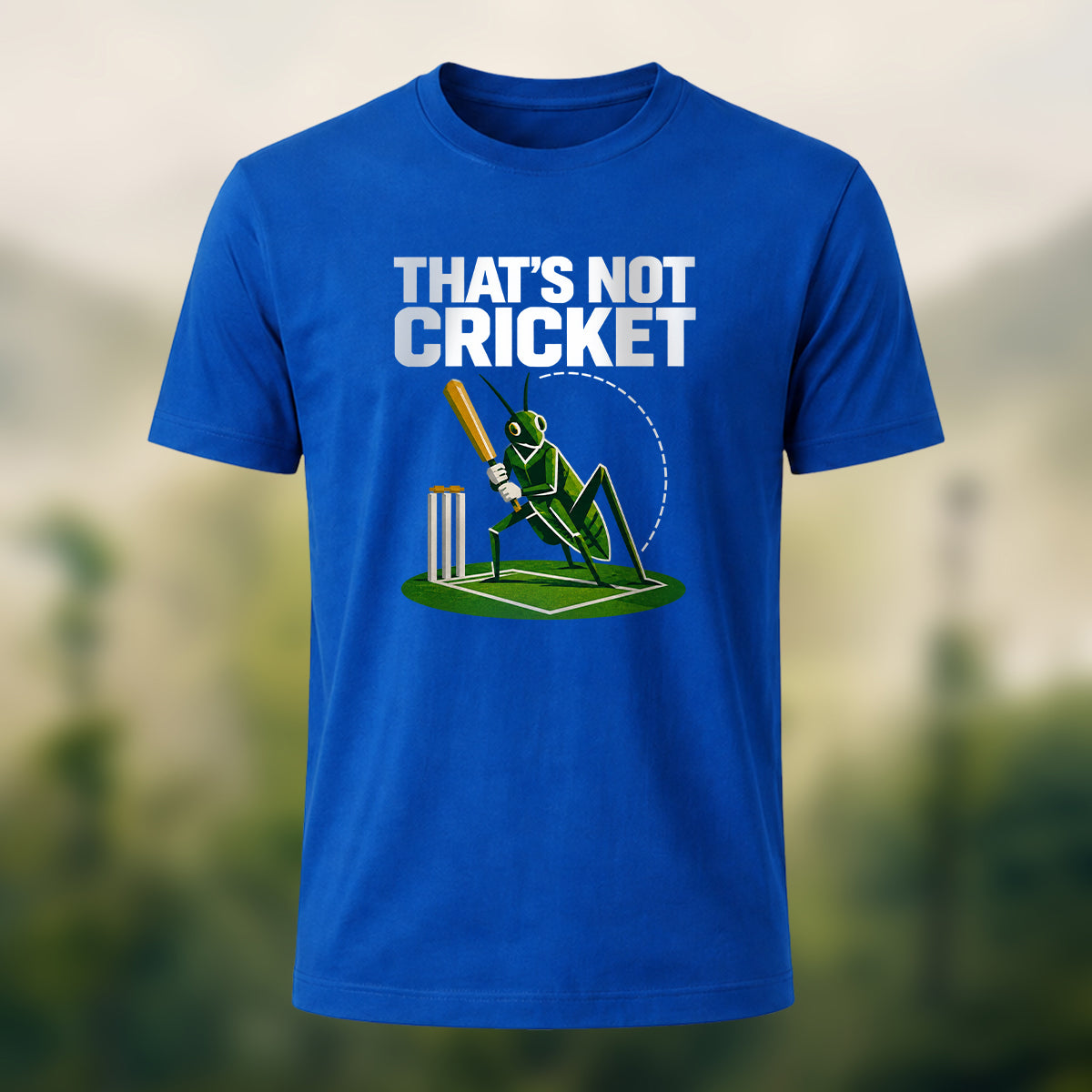 Humorous Cricket Pun Premium Cotton T-Shirt Royal Blue
