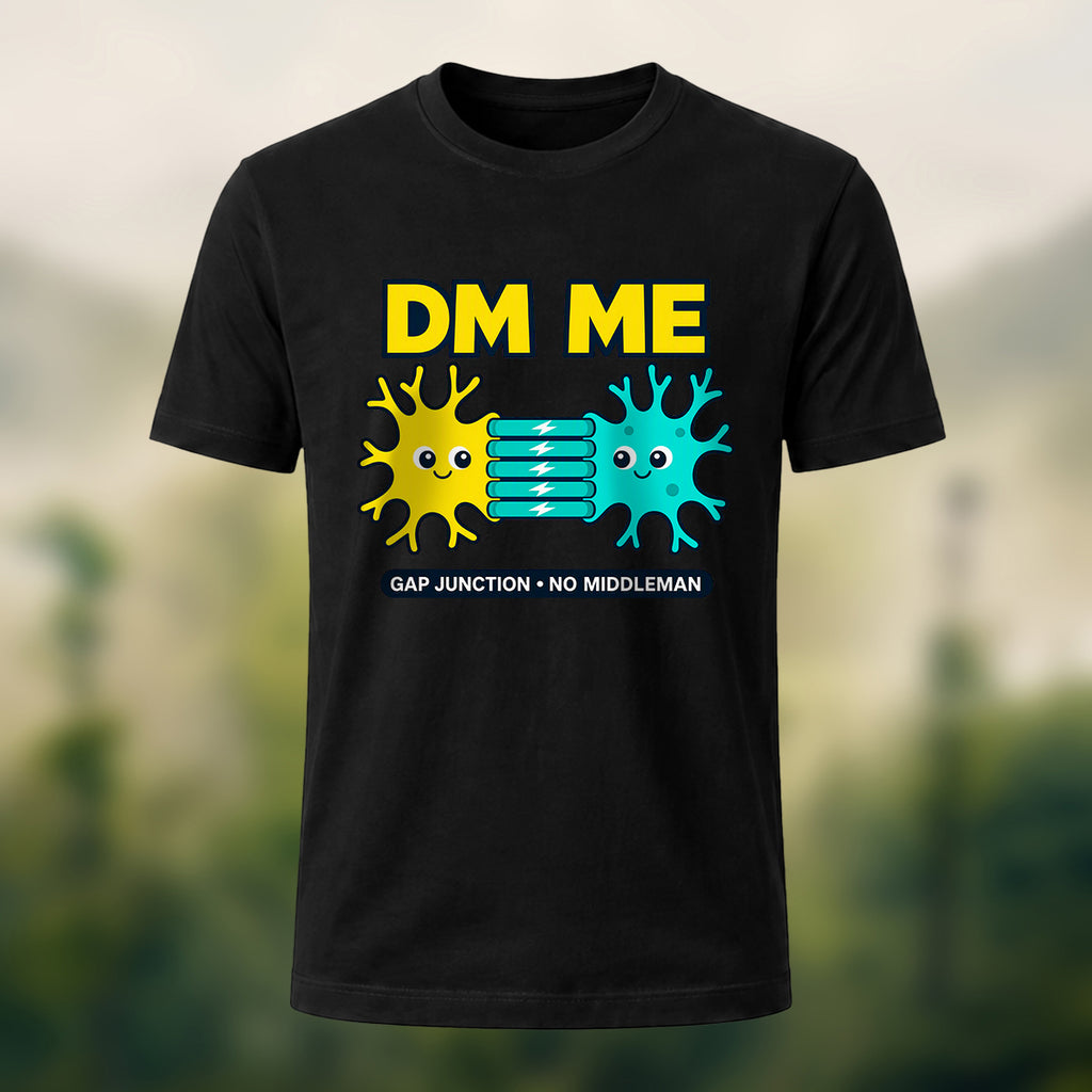 Geeky Neuron Print Premium Cotton T-Shirt Black