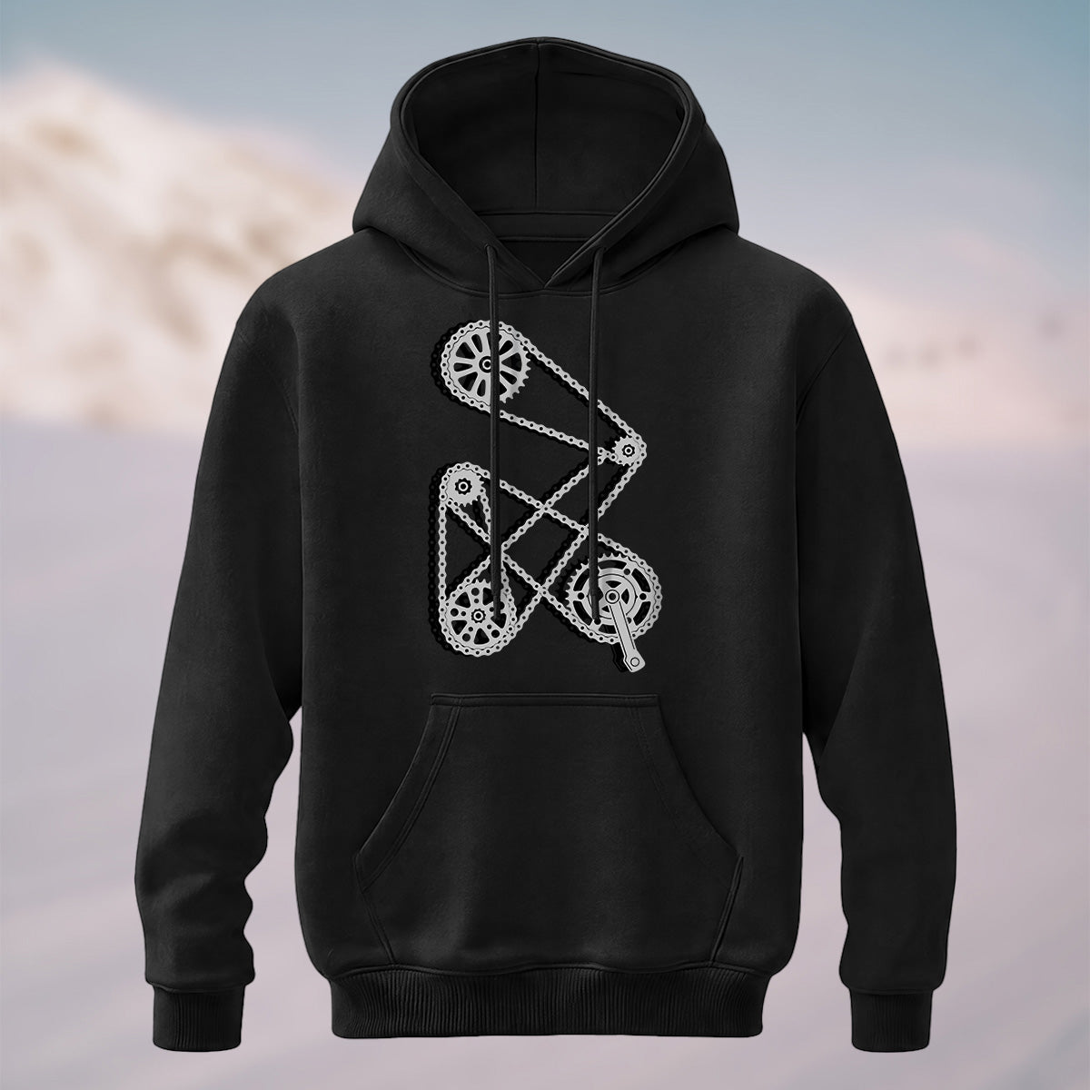 Cotton Made Minimal Mechanical Hoodie Black