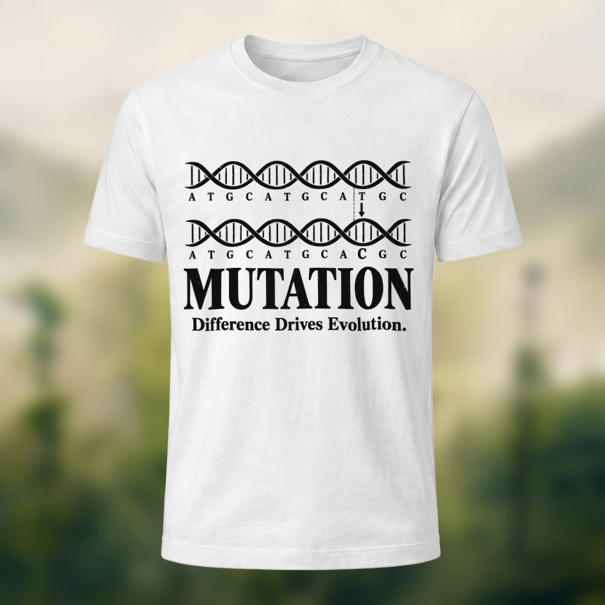 DNA Mutation Print Casual Soft Cotton T-Shirt White