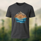 Geological Mountain Premium Cotton T-Shirt Charcoal