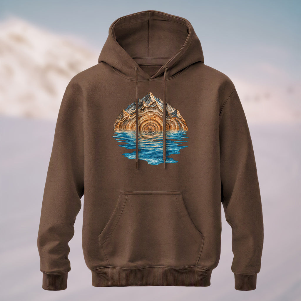 Cotton Made Natural Tree Ring Reflection Hoodie Coffee
