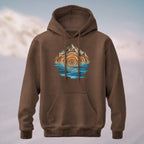 Cotton Made Natural Tree Ring Reflection Hoodie Coffee